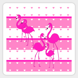 Think Pink Flamingos - Pink Flamingo Art Sticker